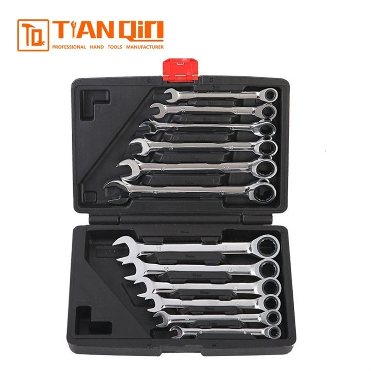 12 PCS Hardbound Fixed Head Combination Ratchet Spanner Set factory 12 PCS Hardbound Fixed Head Combination Ratchet Spanner Set factory