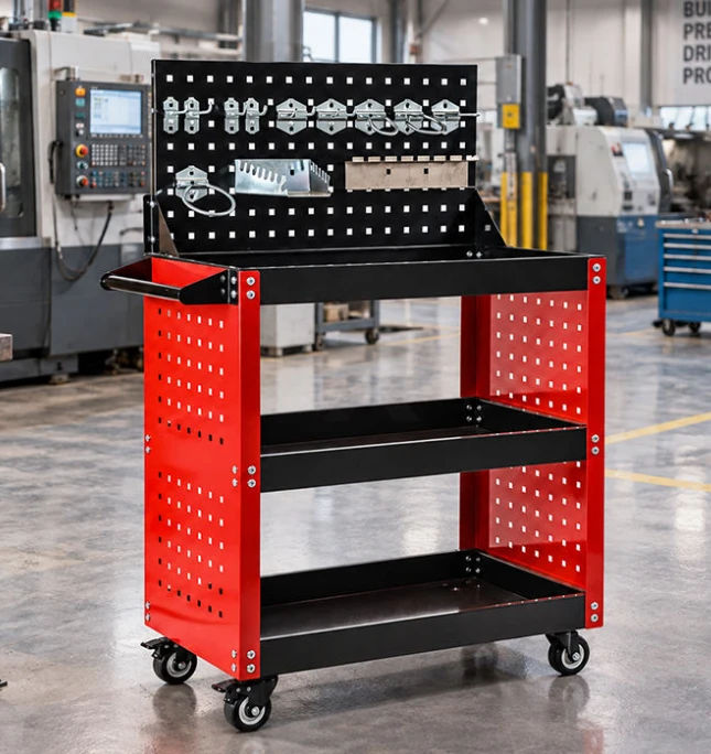 82750-Heavy Duty 3-Tier Mobile Tool Storage Garage Trolley With Wheels best